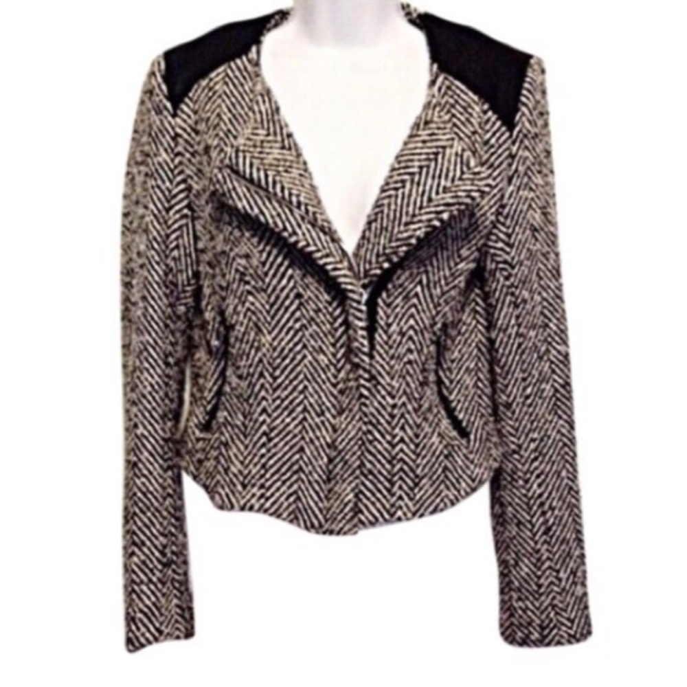 Karen Kane Mixed Media Moto Jacket